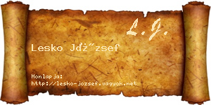 Lesko József névjegykártya
